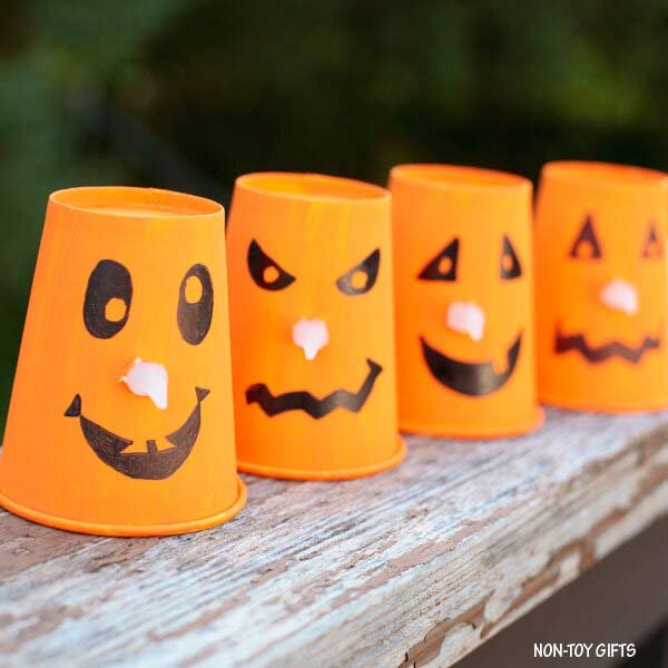 Paper Cup Jack-o-Lanterns – Halloween Quarantine